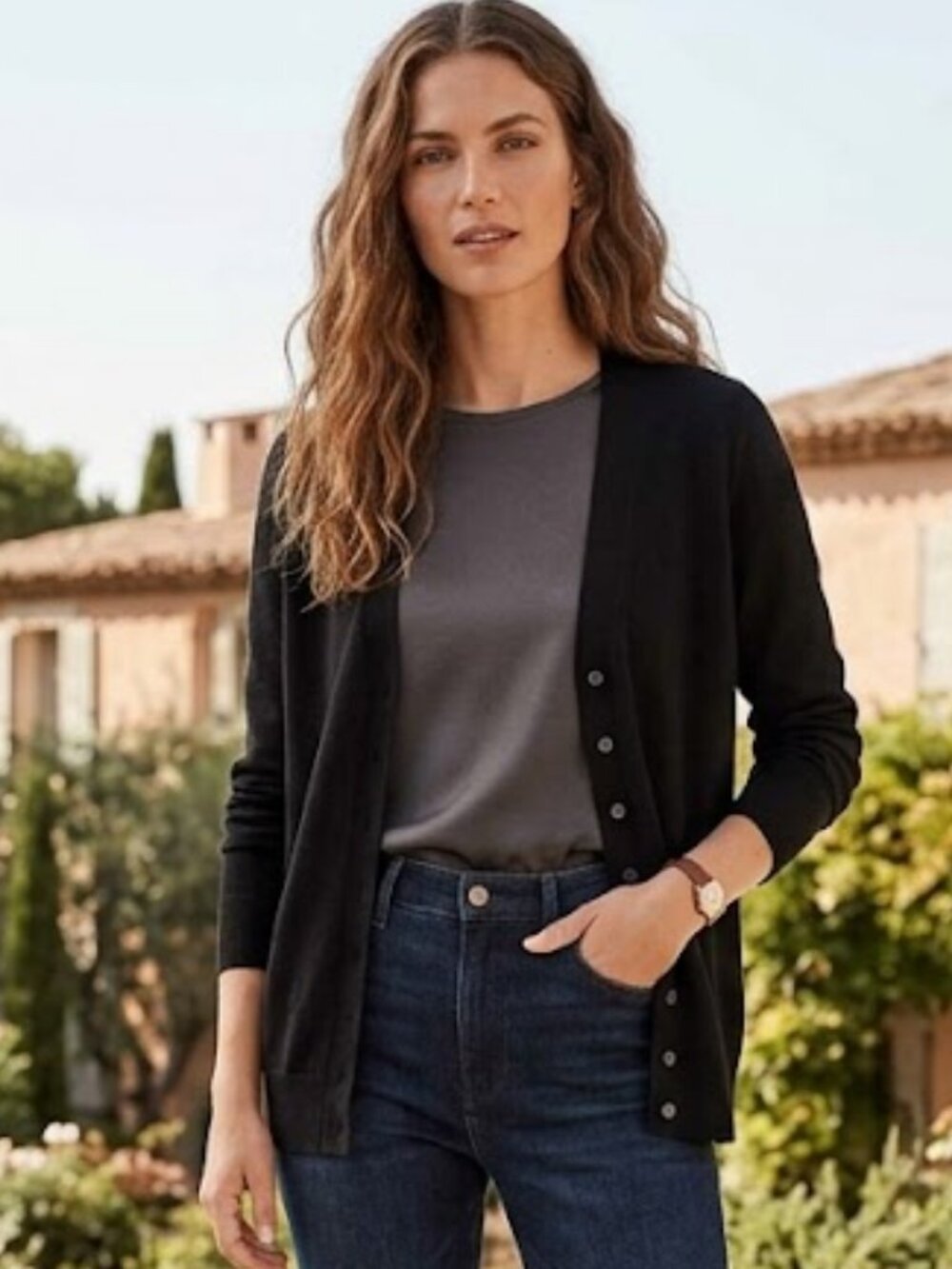 Banana Republic Women's Black Cardigan‎ Size Medium